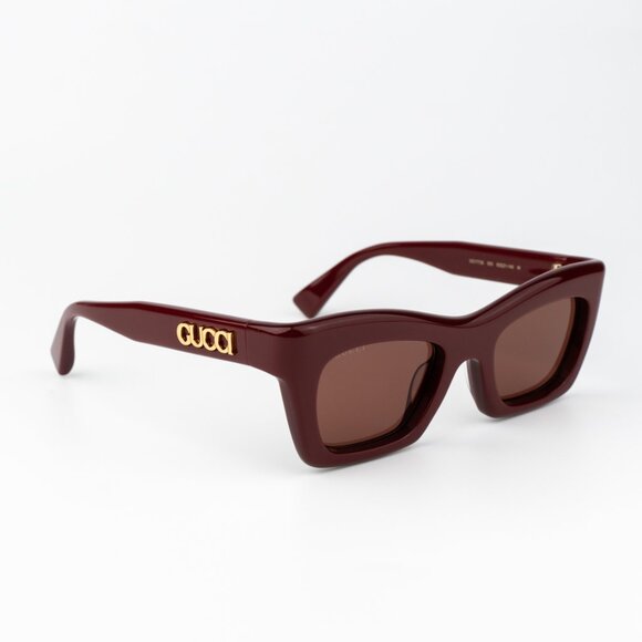 Gucci Women Sunglasses Burgundy Brown Cat Eye GG1773S 003 BRAND NEW - Picture 10 of 13